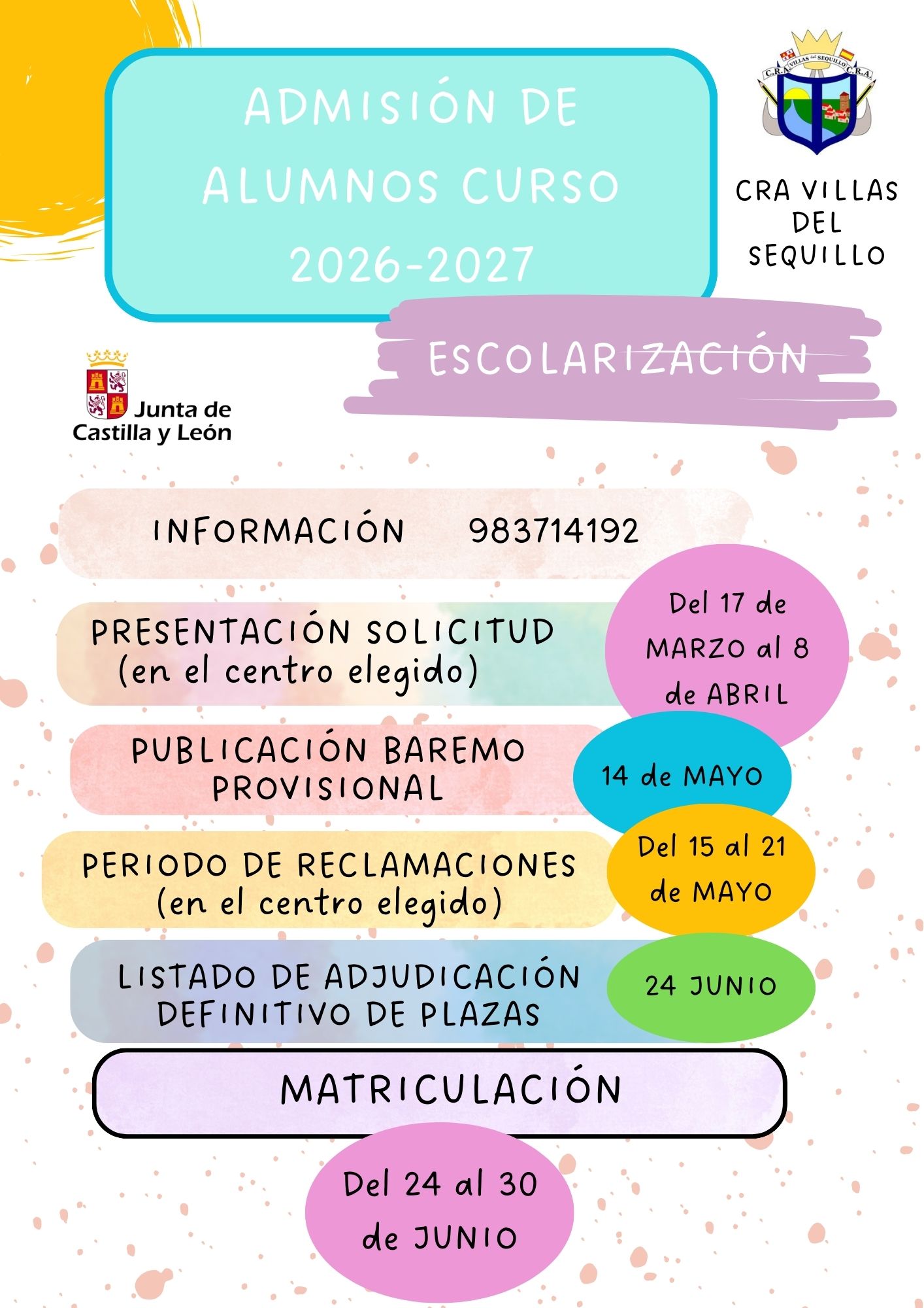 CARTEL ESCOLARIZACIÓN 26 27